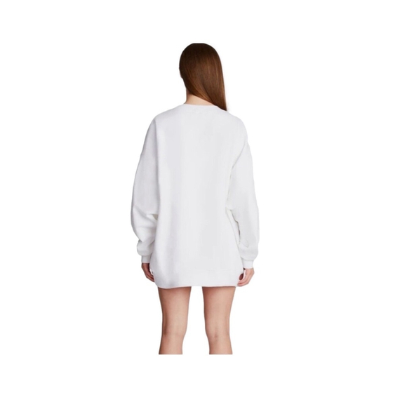 Women's The Bar Varsity Sweatshirt L White/Pink - Picture 3 of 9